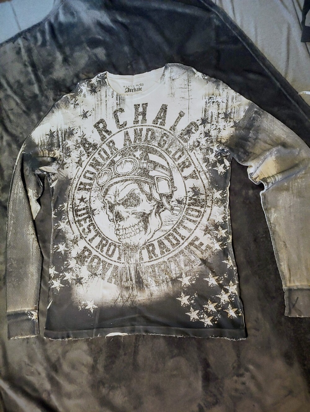 ARCHAIC * DISTRESSED GRAY THERMAL TEE * 100% COTTON * SUPER SOFT * SIZE 3XL